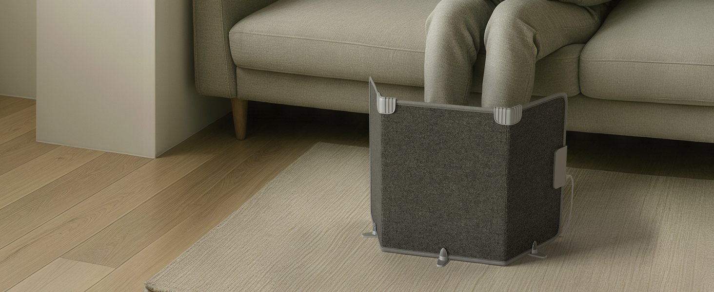 Heizpaneel unter Schreibtisch im Büro