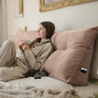 Björn&Schiller Rückenkissen für Bett - waschbarem Bezug, Seitentasche - Lesekissen für Sofa, Keilkissen, Rückenpolster für die Wand, Ideal zum Anlehnen im Bett