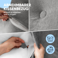 Björn&Schiller Rückenkissen grau, 100 cm - Lesekissen für Bett und Sofa, Keilkissen, Rückenpolster für die Wand, Sitzkissen, Wandkissen, groß mit waschbarem Bezug - Ideal zum Anlehnen im Bett