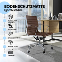 Björn&Schiller Bodenschutzmatte 100x120 cm Kratzschutz Schreibtischunterlage, Grau, Rutschfeste Bürostuhlunterlage, Bodenmatte, Stuhlunterlage, Stärke: 4,5 mm