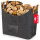 EVOCAMP großer Filzkorb für Brennholz und Aufbewahrung, XXL Kaminholzkorb aus Filz in Dunkelgrau, mit Holzgriffen, Kaminholztasche 44x44x30 cm