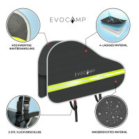 EVOCAMP Deichselabdeckung Wohnwagen, wasserdichte Deichselhaube Wohnwagen, Anhängerkupplung Abdeckung, Doppel-Klickverschluss, mit Tragetasche, ideal für Anhänger, Pferdeanhänger, Bootsanhänger