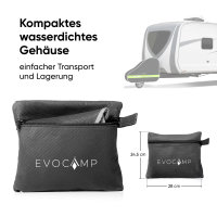 EVOCAMP Deichselabdeckung Wohnwagen, wasserdichte Deichselhaube Wohnwagen, Anhängerkupplung Abdeckung, Doppel-Klickverschluss, mit Tragetasche, ideal für Anhänger, Pferdeanhänger, Bootsanhänger