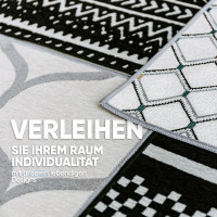 Björn&Schiller Teppichläufer 60x180 cm, rutschfester Teppich für Diele, Küche, Schlafzimmer und Wohnzimmer, moderner Flurteppich lang, hochwertiger Küchenteppich beige (Snow Wave)