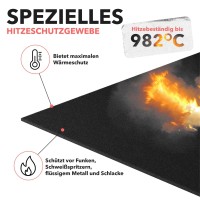 Feuerfeste Unterlage - Hitzeschutzmatte hitzebeständig bis 982 °C - Lötmatte als feuerfeste Matte für sicheren Brandschutz - Brandschutzmatte als ideale Feuerschutzmatte - schwarz 30 cm x 60 cm
