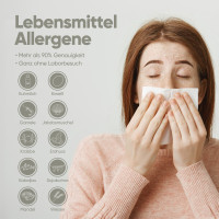 Allergietest für zuhause, Allertyze Allergie Test ohne Versand in ein Labor, 10 Häufige Lebensmittel Allergene Selbsttest, sofortiges Ergebnis, Kapillarbluttest, medizinische Tests