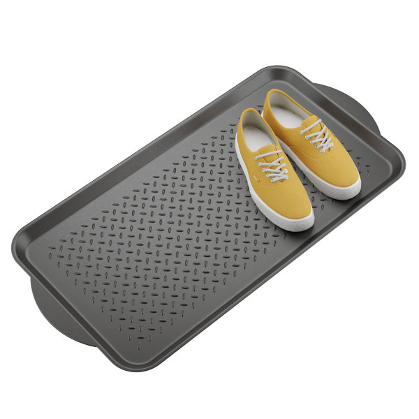 Björn&Schiller Schuhabtropfschale, Abtropfwanne für Schuhe Rand 3 cm, Rutschfeste Abtropfschale für Flur, Wasserdichtes Schuhwanne