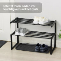 Björn&Schiller Schuhabtropfschale 40x75 cm, Gummi Abtropfwanne für Schuhe mit 3 cm Rand, Rutschfeste Abtropfschale für Flur, Wasserdichtes Schuhwanne