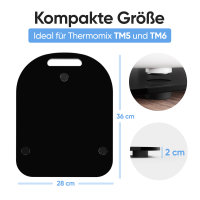 Björn&Schiller Thermomix Brett TM6 und TM5 aus Acryl – Gleitbrett mit Teflon-Gleitern, Küchenzubehör für Thermomix, Thermomix Unterlage (Schwarz)