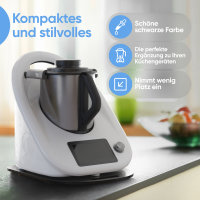 Björn&Schiller Thermomix Brett TM6 und TM5 aus Acryl – Gleitbrett mit Teflon-Gleitern, Küchenzubehör für Thermomix, Thermomix Unterlage (Schwarz)