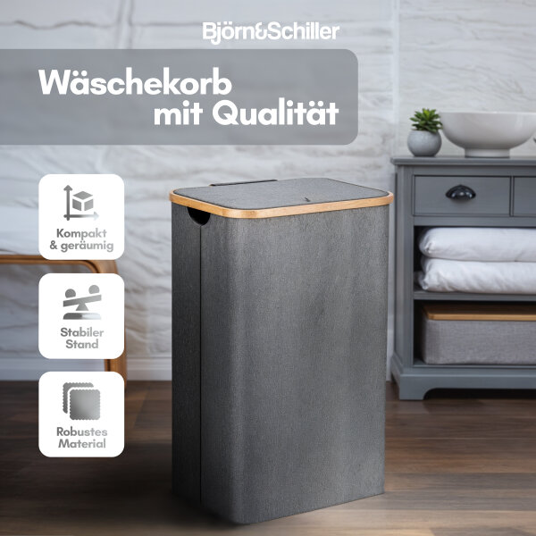 Björn&Schiller Wäschekorb mit Deckel, Wäschetruhe 2 Fächern, 100 Lite, 24,99 € 24,99 € kaufen