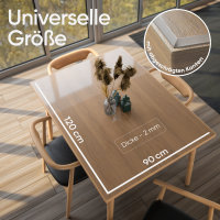 Björn&Schiller Tischfolie transparent 2mm, Schutzfolie für Tisch 90x120 cm, PVC Tischschutzfolie, Hitzebeständig bis 55 °C, wasserfest