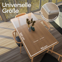 Björn&Schiller Tischfolie transparent 2mm, Schutzfolie für Tisch 90x160 cm, PVC Tischschutzfolie, Hitzebeständig bis 55 °C, wasserfest