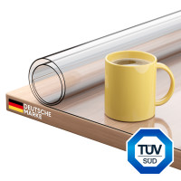 Björn&Schiller Tischfolie transparent 2mm, Schutzfolie für Tisch 100x200 cm, glasklare PVC Tischschutzfolie, Hitzebeständig bis 55 °C, wasserfest