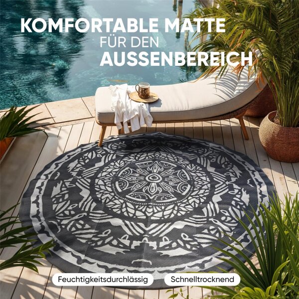 EVOCAMP Outdoor-Teppich rund Ø 240 cm, grau-weiß, Kunststoffteppich, , 39,99 € 39,99 € kaufen