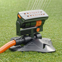 Björn&Schiller Gartensprinkler, Vierecksprinkler aus ABS, gleichmäßige Rasenbewässerung, flexibler Anschluss an bestehendes Bewässerungssystem