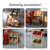 Björn&Schiller Getränkekistenregal – rutschfest Kistenständer, Regal für Getränkekisten, 4 Kisten, 71x30x90 cm, Bambus & Eisen, einfache Montage