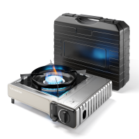 Outdoor Gaskocher für Camping, Piezozündung, kompat. mit Gaskartuschen 227g – 2,2 kW – Inkl. Transportkoffer – Gaskocher für Outdoor & Garten