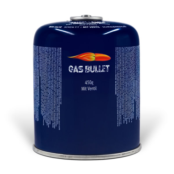 Gaskartusche 450g mit Schraubgewinde nach EN417 für Camping & Gasgrill – passend für Gaskocher, Campinggrill, Outdoor, Festival, Notfall-Set