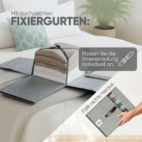 Björn&Schiller Aufbewahrungstasche – 37L 39×36×26 cm, mit Sichtfenster, Kleideraufbewahrung und Organisation, Leinenstoff, grau