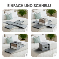 Björn&Schiller Aufbewahrungstasche – 37L 39×36×26 cm, mit Sichtfenster, Kleideraufbewahrung und Organisation, Leinenstoff, grau