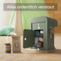 Björn&Schiller Kinder Kaffeemaschine Holz – Spielzeug Kaffeemaschine mit Zubehör, farbenfroh, fördert Kreativität und Feinmotorik, ab 3 Jahren