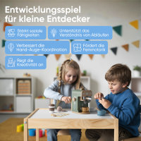 Björn&Schiller Kinder Kaffeemaschine Holz – Spielzeug Kaffeemaschine mit Zubehör, farbenfroh, fördert Kreativität und Feinmotorik, ab 3 Jahren