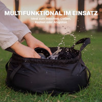 EVOCAMP Faltbare Spülschüssel Camping, 8,5L Wasserdicht aus robustem Nylon, Ultraleicht und hitzebeständig, Mit praktischem Aufbewahrungsbeutel