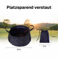 EVOCAMP Faltbare Spülschüssel Camping, 8,5L Wasserdicht aus robustem Nylon, Ultraleicht und hitzebeständig, Mit praktischem Aufbewahrungsbeutel