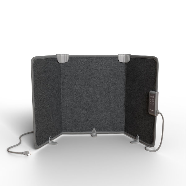 Björn&Schiller Heizpaneel 100×51×2 cm - Fußheizung Schreibtisch, Mini Infrarotheizung, Infrarot Panel, Schreibtischheizung, kompakt, grau