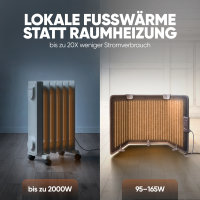 Björn&Schiller Heizpaneel 100×51×2 cm - Fußheizung Schreibtisch, Mini Infrarotheizung, Infrarot Panel, Schreibtischheizung, kompakt, grau