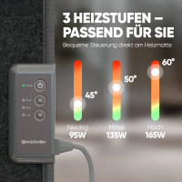 Björn&Schiller Heizpaneel 100×51×2 cm - Fußheizung Schreibtisch, Mini Infrarotheizung, Infrarot Panel, Schreibtischheizung, kompakt, grau