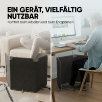 Björn&Schiller Heizpaneel 100×51×2 cm - Fußheizung Schreibtisch, Mini Infrarotheizung, Infrarot Panel, Schreibtischheizung, kompakt, grau