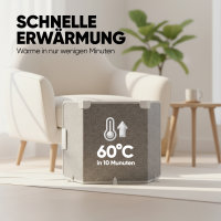Björn&Schiller Heizpaneel 100×51×2 cm - Fußheizung Schreibtisch, Mini Infrarotheizung, Infrarot Panel, Schreibtischheizung, kompakt, grau