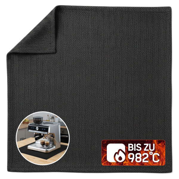 EVOCAMP Brandschutzunterlage 30x30 cm, feuerfest bis 982 °C, aus voroxidierten Fasern, universell einsetzbar für Küche, Grill und Werkstatt