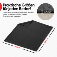 EVOCAMP Brandschutzunterlage 30x30 cm, feuerfest bis 982 °C, aus voroxidierten Fasern, universell einsetzbar für Küche, Grill und Werkstatt