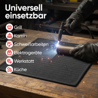 EVOCAMP Brandschutzunterlage 30x30 cm, feuerfest bis 982 °C, aus voroxidierten Fasern, universell einsetzbar für Küche, Grill und Werkstatt