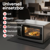 EVOCAMP Brandschutzunterlage 30x30 cm, feuerfest bis 982 °C, aus voroxidierten Fasern, universell einsetzbar für Küche, Grill und Werkstatt
