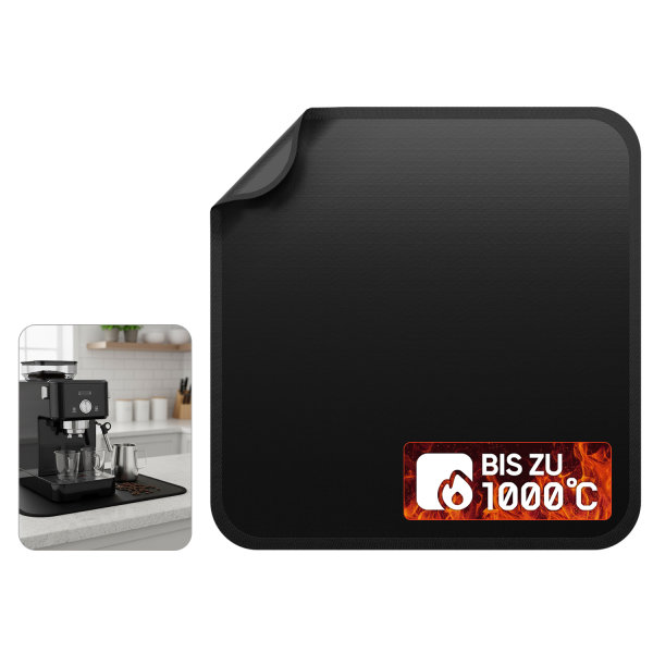 EVOCAMP Brandschutzunterlage, hitzebeständig bis 1000°C, aus Glasfasergewebe und Silikonbeschichtung, wasserabweisend, für Küche & Werkstatt