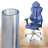 Björn&Schiller Bodenschutzmatte Kratzschutz Schreibtischunterlage, Transparent/Grau, Rutschfeste Bürostuhlunterlage, Bodenmatte, Stuhlunterlage, Stärke: 1,5 mm, Größe: 100 x 120 cm