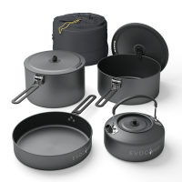 EVOCAMP Camping Kochgeschirr Set 4-teilig Outdoor...