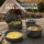 EVOCAMP Camping Kochgeschirr Set 4-teilig Outdoor Geschirr Set aus Aluminium, leichtes stapelbares Camping Geschirr mit Klappgriffen und Tragetasche