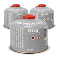 Gaskartusche 230g Schraubkartusche EN 417 für Gaskocher, Gasbrenner & Gasgrills, Butan-Propan, 7/16" Schraubgewinde, Outdoor & Notfall Einsatz