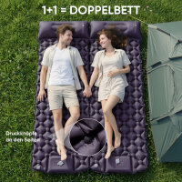 EVOCAMP Isomatte Camping ultraleicht, selbstaufblasbare Luftmatratze mit Fußpumpe & Kissen, 195x60x5 cm, Outdoor Matratze