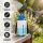 Björn&Schiller Drucksprüher 5 Liter, Gartenspritze mit langem Schlauch und Sprühlanze, Messskala und Schultergurt, für Haus und Garten, blau-weiß