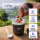 Pooni Müslibecher, Joghurtbecher aus PP-Kunststoff mit 2-in-1-Besteck, für Joghurt, BPA-frei, mikrowellengeeignet, 460 ml + 150 ml, Schwarze Eleganz