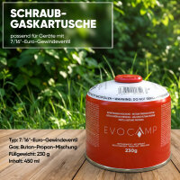 EVOCAMP Schraubkartusche 230g mit 7/16 Gewinde,...