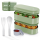 Pooni Lunchbox 1480 ml, auslaufsicher Bento Box mit 2 Fächern, Besteck, Soßendose und Elastikband, BPA-frei und mikrowellengeeignet