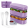 Pooni Lunchbox 1480 ml, auslaufsicher Bento Box mit 2 Fächern, Besteck, Soßendose und Elastikband, BPA-frei und mikrowellengeeignet