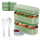 Pooni Lunchbox 1480 ml, auslaufsicher Bento Box mit 2 Fächern, Besteck, Soßendose und Elastikband, mikrowellengeeignet